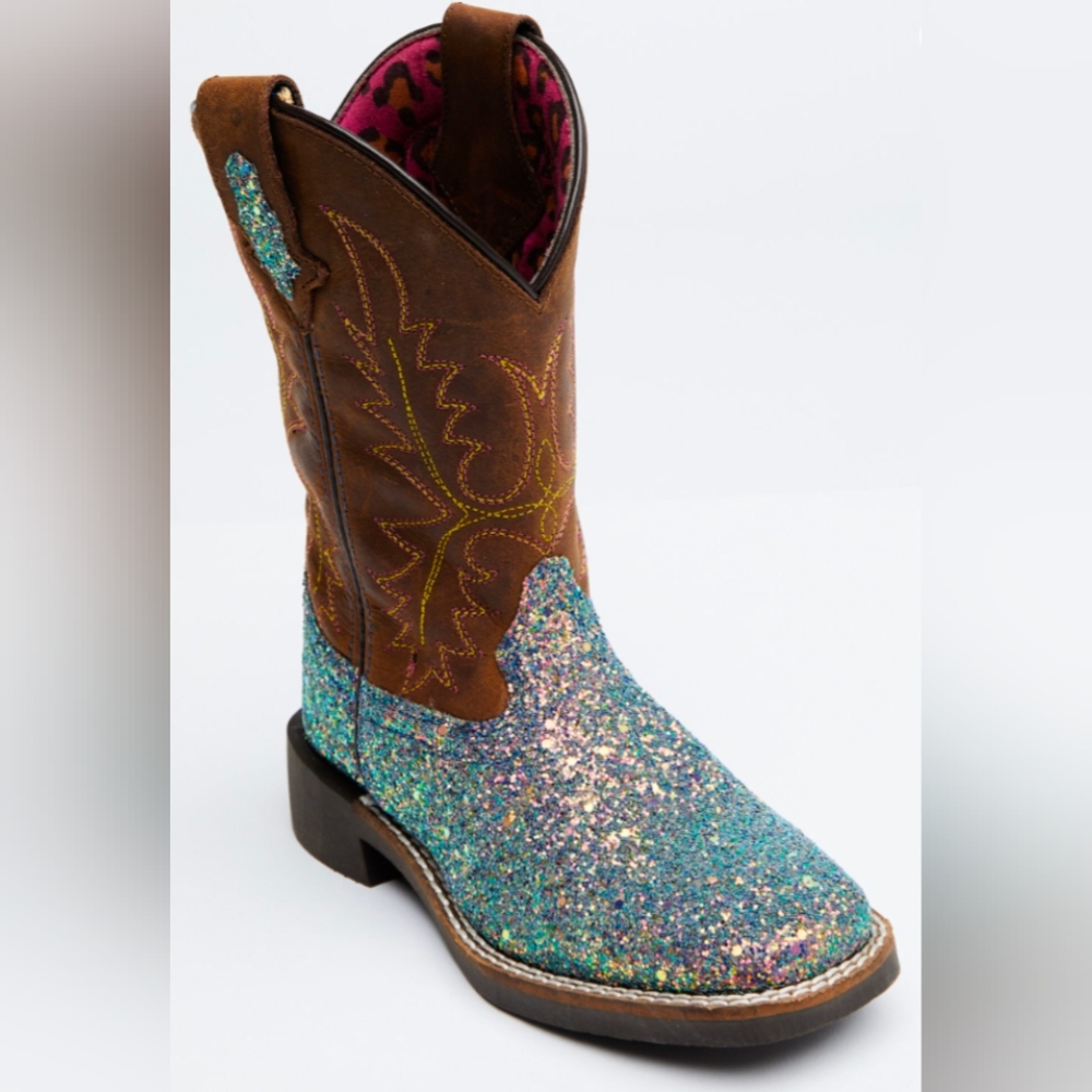 Toddler Shyanne Brown and Glitter Cowboy Boots